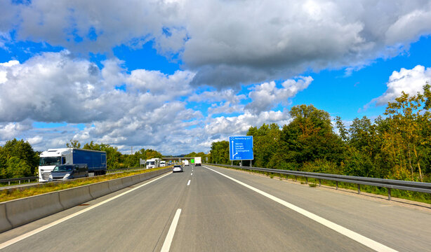 Autobahn A7 Ank&uuml;ndigung Ausfahrt W&ouml;rnitz