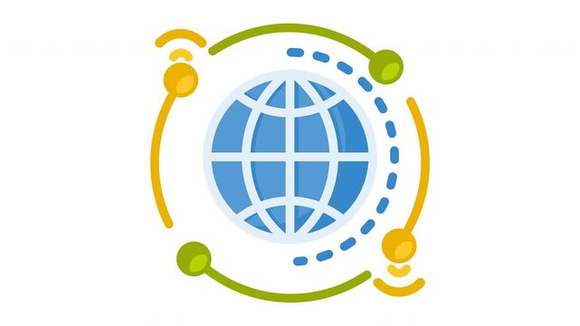 Animated global network icon