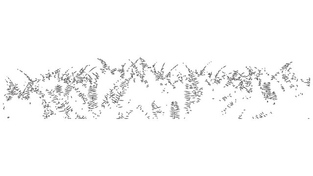 Horizontal grass line texture vector on transparent background for game environment design.