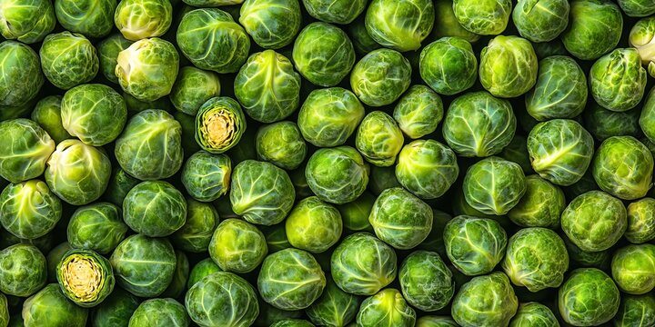 Fresh Brussels Sprouts Display, Vibrant Green Gems Perfect for Culinary Delights and Healthy Recipes