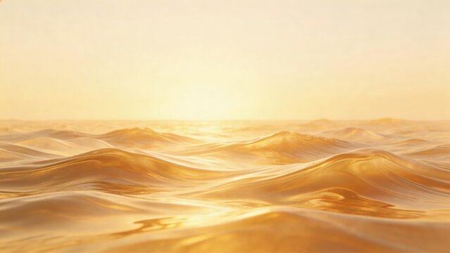 Golden ocean waves at sunset