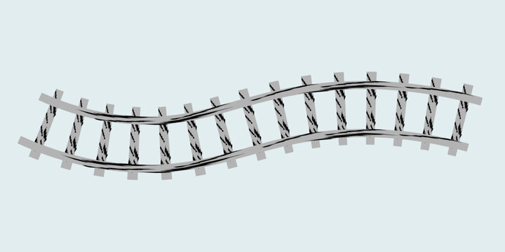 Railway train track vector route. rail pattern curve railroad path icon. vector illustration. eps 10 .