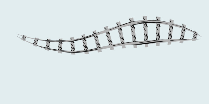 Railway train track vector route. rail pattern curve railroad path icon. vector illustration. eps 10 .