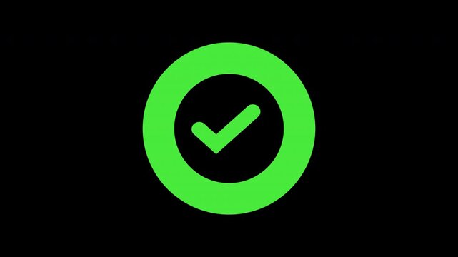 animation alpha chanel check mark that symbolizes approval or success