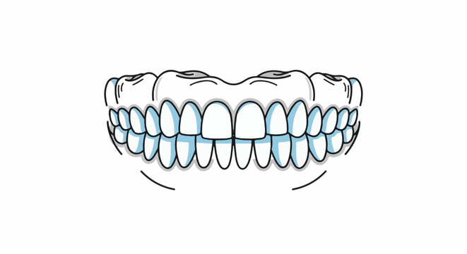 Stylized illustration of upper and lower teeth rows