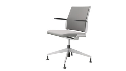 Fototapeta premium Minimalist Modern Office Chair with Grey Padding Isolated on Transparent Background