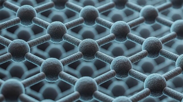 Detailed 3D render of a molecular structure in a scientific illustration.