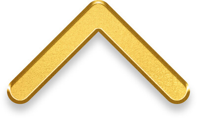 Modern 3d gold chevron pointing up with metallic finish for top navigation and website scrolling © titileedzs
