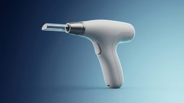 Dental LED curing light 3D render, dental restorative curing device visualization, polymerization lamp tool, handheld curing unit, clinical dental equipment render