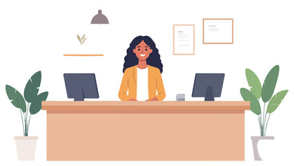 Fototapeta premium workingman, officeworker, laptopillustration, flatdesign, vectorillustration, businessillustration, characterdesign, officeclipart, workingatdesk, peopleillustration, cartooncharacter, malecharacter, 