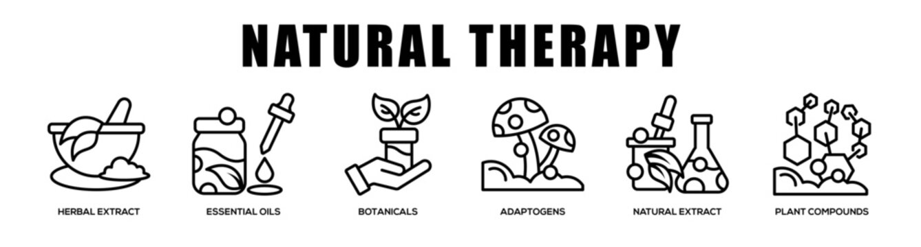 Natural Therapy web banner icon illustration concept