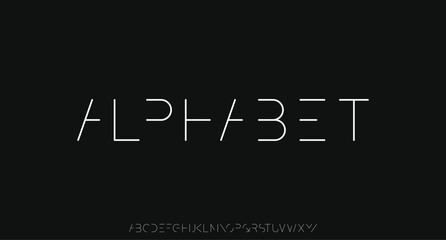 Alphabet, Minimal abstract alphabet fonts and numbers. elegant Lettering for fashion and digital thin line abstract font typography. vector illustration   © Elifaa