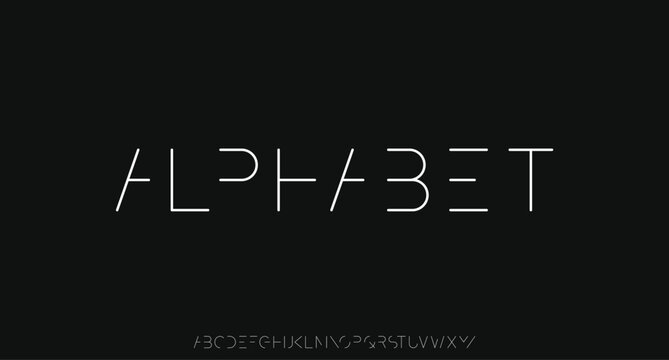 Alphabet, Minimal abstract alphabet fonts and numbers. elegant Lettering for fashion and digital thin line abstract font typography. vector illustration  