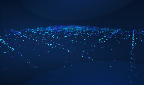 Background abstract with ai tech data and digital technology blue. 3d big cyber with financial flow futuristic and growth network business. Dark integration background with market template.