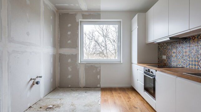 Before and After Small Modern Kitchen Apartment Remodel