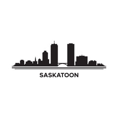 Fototapeta premium Saskatoon skyline silhouette on white background high quality
