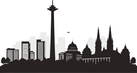 Fototapeta premium Jakarta Vector Skyline | Indonesia City Wall Art Print