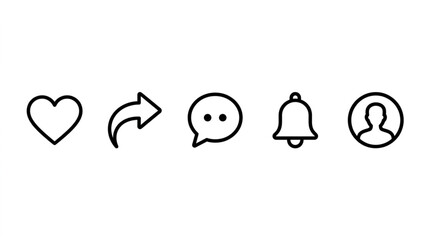 Obraz premium Social media icons on white background.