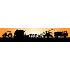 Fototapeta premium Silhouette of farming machinery vehicles.