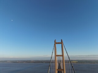 Fototapeta premium aerial view of Humber Bridge 