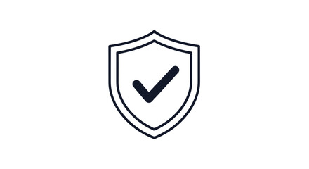 Shield with Check Mark Icon - Security and Protection Concept © Bayar