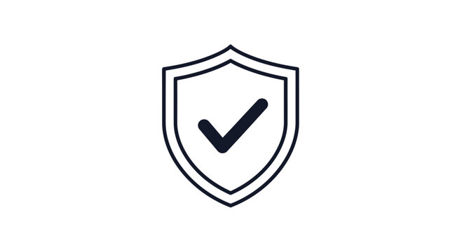 Shield with Check Mark Icon - Security and Protection Concept