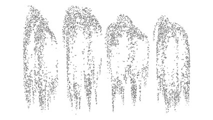 Vertical hanging moss vector illustrations for jungle and forest landscape design scenes. © Sara Studio