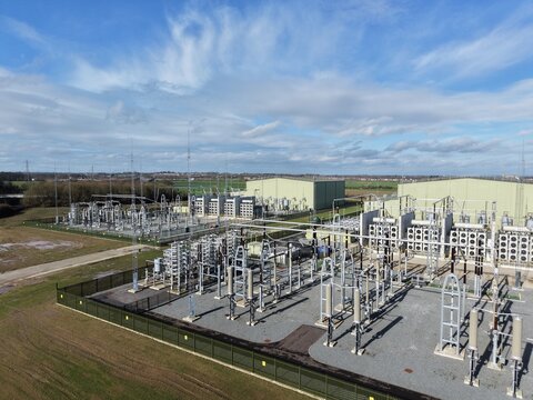 Dogger Bank Wind Farm converter station, Creyke Beck substation East Yorkshire
