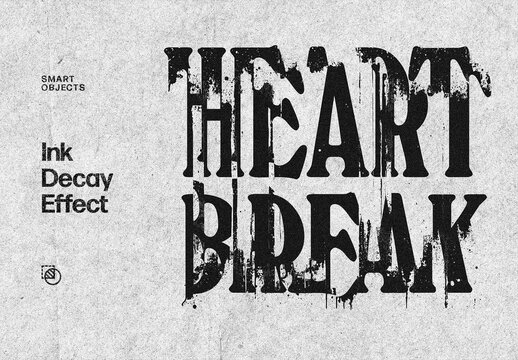 Ink Decay Text Effect &ndash; Stamping Typography for Logo, Poster & Branding (PSD)