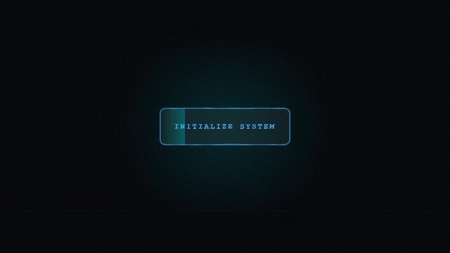Initializer system progress bar loading on a dark futuristic digital computer interface display