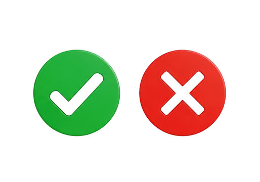 Checkmark and cross icon indicating approval and rejection