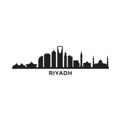 Obraz premium Riyadh skyline silhouette against a white background