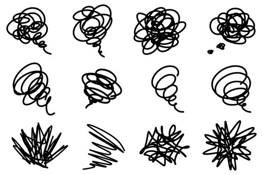 手書きのモヤモヤアイコンセット