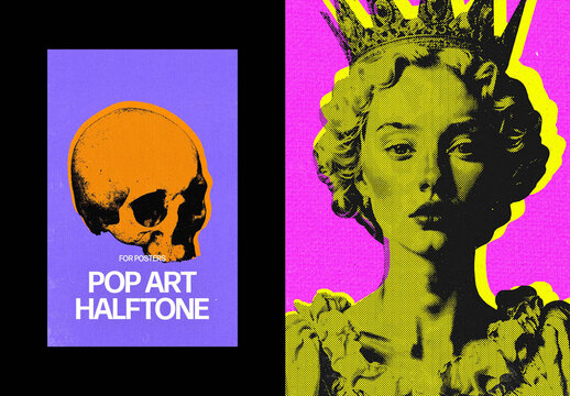 Pop Art Photo Effect &ndash; Halftone for Poster & Social Media (PSD)