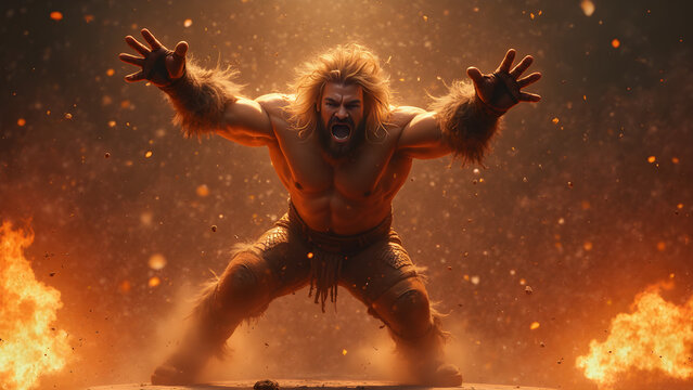 Pro Wrestling Match Energy. Theatrical Moves and Stunts. Hyper-realistic Grappling Action. Exaggerated Drama in Wrestling.