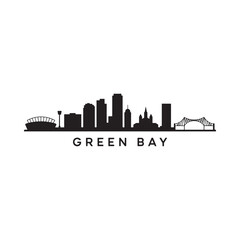 Obraz premium Green bay skyline silhouette against a white background