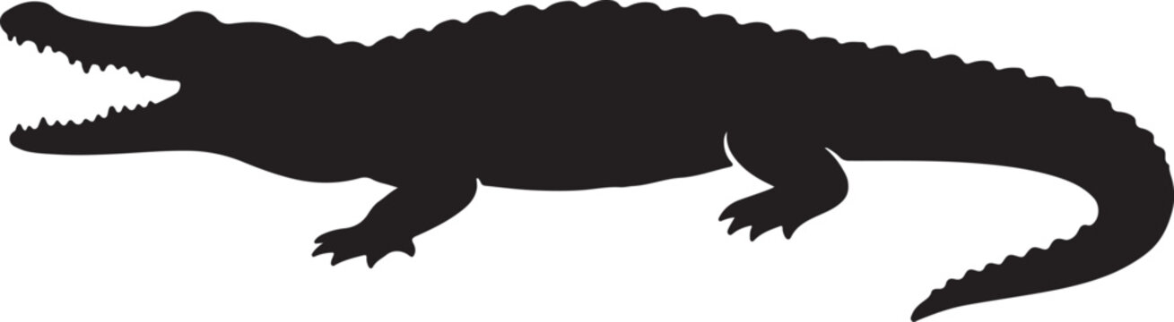 PrintBold american alligator silhouette design for wildlife and reptile themes