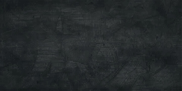 Vintage dark grey grunge paper texture background with a dirty old stone wall pattern and blank chalkboard surface for a weathered design backdrop