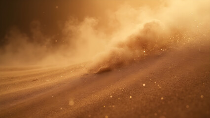 Naklejka premium Sandstorm swirling patterns. Ultra realistic sandstorm effects. Observe sandstorm dynamics. Captivating visuals of sandstorm movement.