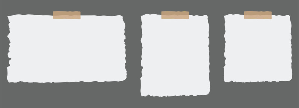 Torn paper frame with burnt edges on a blank grunge background for design and notes