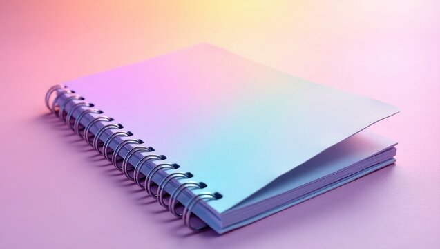 Spiral bound notebook with pastel gradient cover notepad