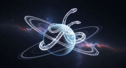 Abstract planet snake rings