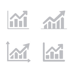 Bar diagrams with increasing arrow trajectories demonstrate positive economic development and analytical progress. © esman