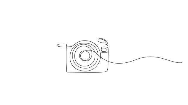 vector illustration of a digital camera,Minimal Digital Camera Animation, One Line Drawing Photography Equipment,Digital Camera Continuous One Line Drawing Animation, Minimal Line Art Camera 4K