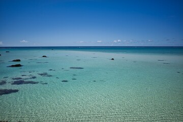 Obraz premium 宮古島の美しい海と空と水平線