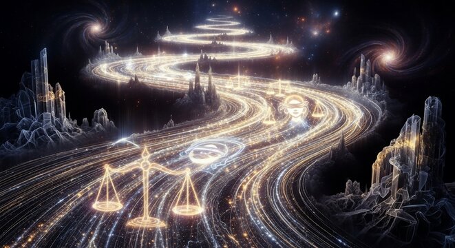 Abstract celestial path illustration
