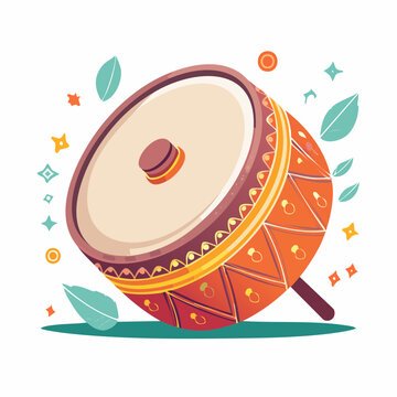 Decorative Drum with Festive Elements