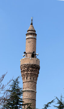 Minaret of Ot Pazarı (K&ouml;pr&uuml;başı) Mosque was built in 1590 by Felezade S&uuml;leyman &Ccedil;avuş. Its original minaret collapsed and was rebuilt in 1958 using tuff stone by locals. The mosque is a small single-do