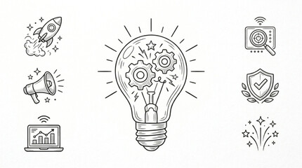 Light Bulb with Gears Inside. © Ipan