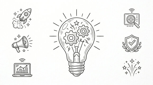 Light Bulb with Gears Inside.